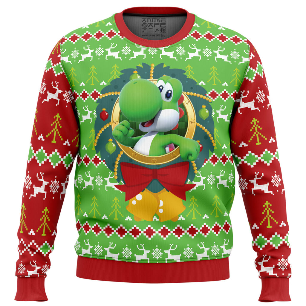 Yoshi Mario Bros Ugly Christmas Sweater