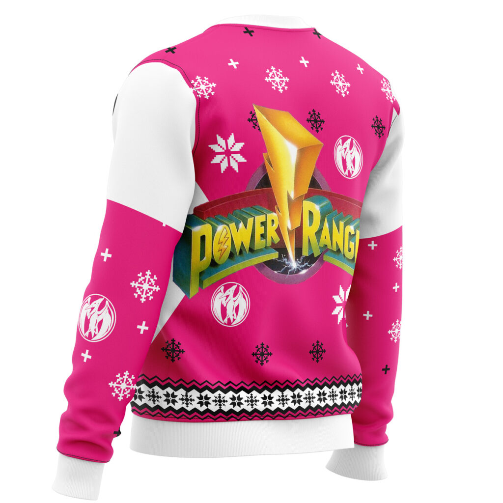 Mighty Morphin Power Rangers Pink Ugly Christmas Sweater