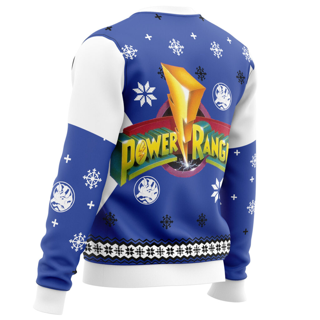 Mighty Morphin Power Rangers Blue Ugly Christmas Sweater