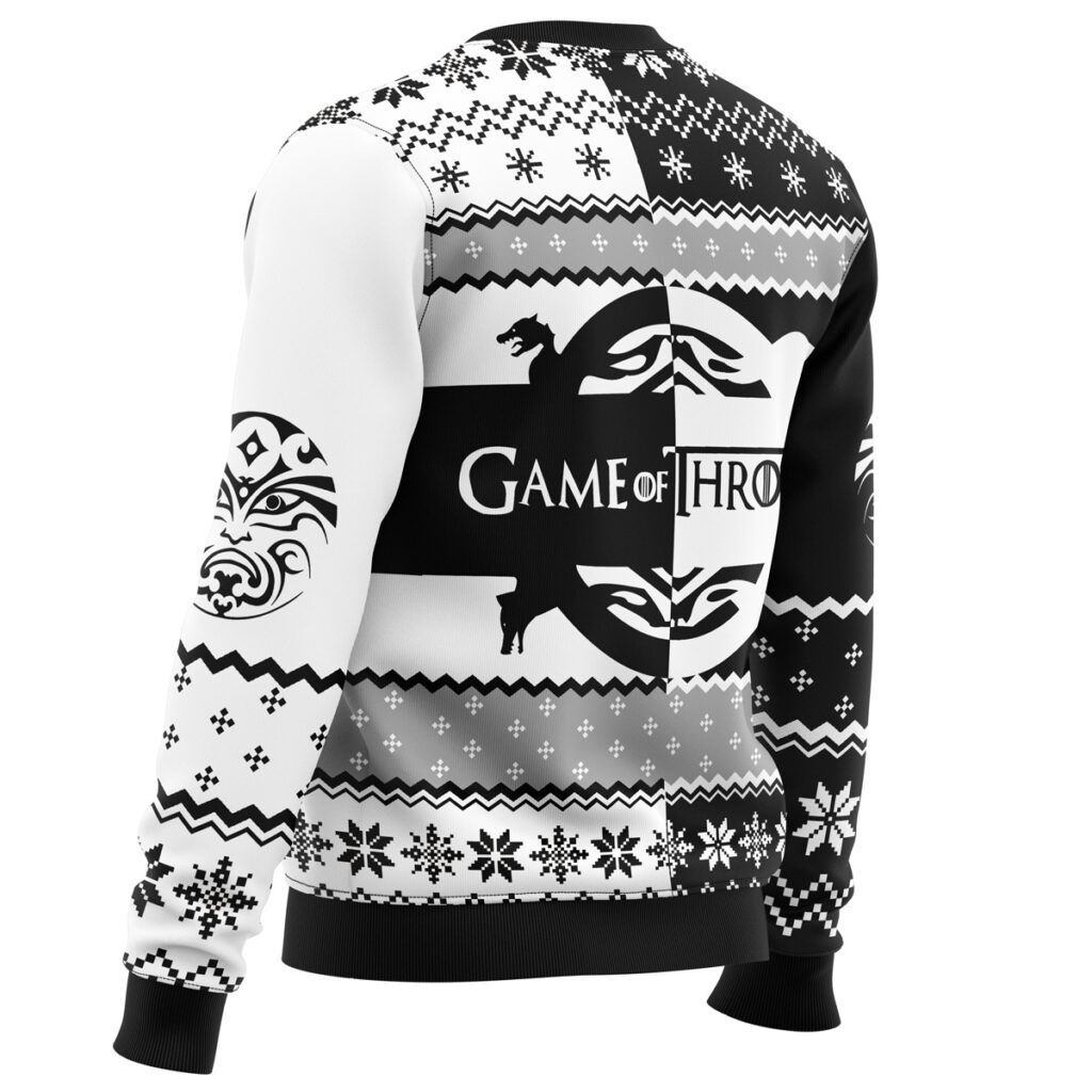 Game of Thrones House Black and White Ugly Christmas Sweater