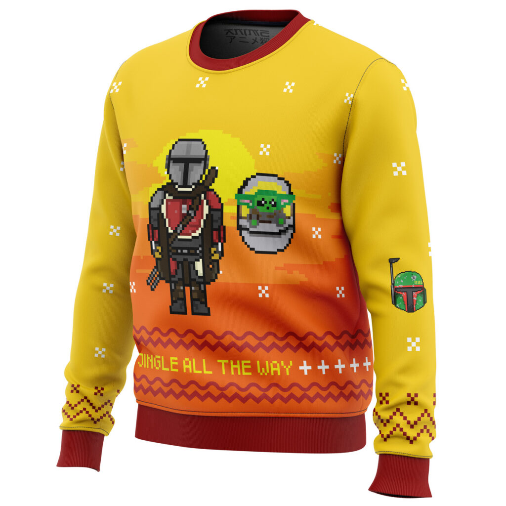 Jingle All The Way Mandalorian Ugly Christmas Sweater