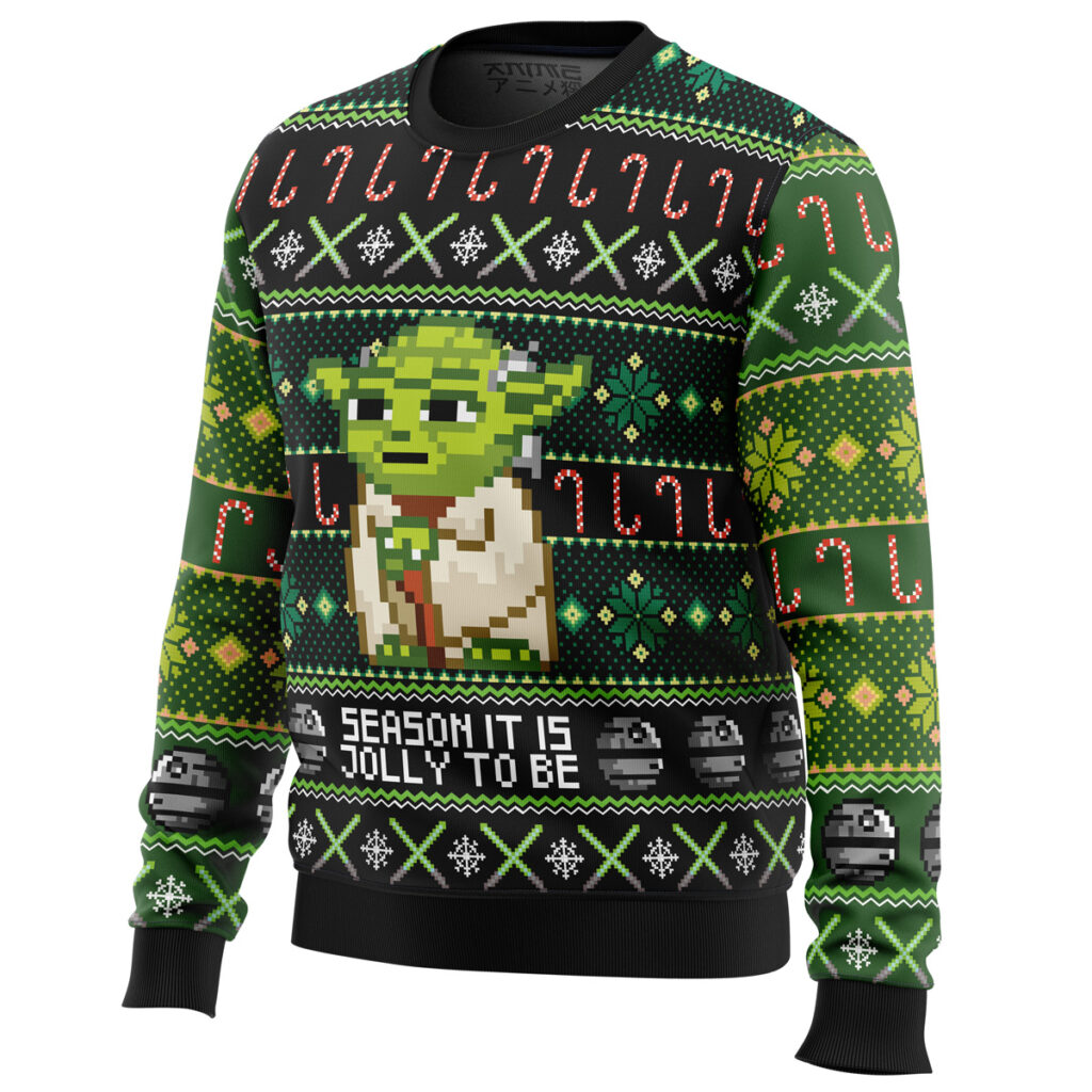 Season It Is Jolly To Be Yoda Ugly Christmas Sweater