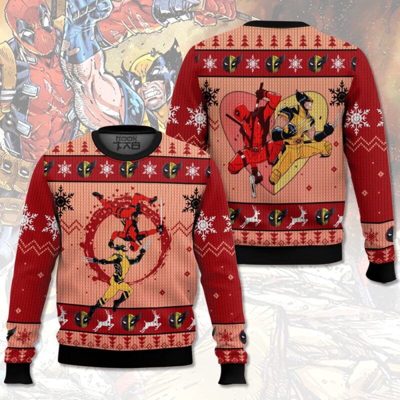 Deadpool And Wolverine Ugly Sweater