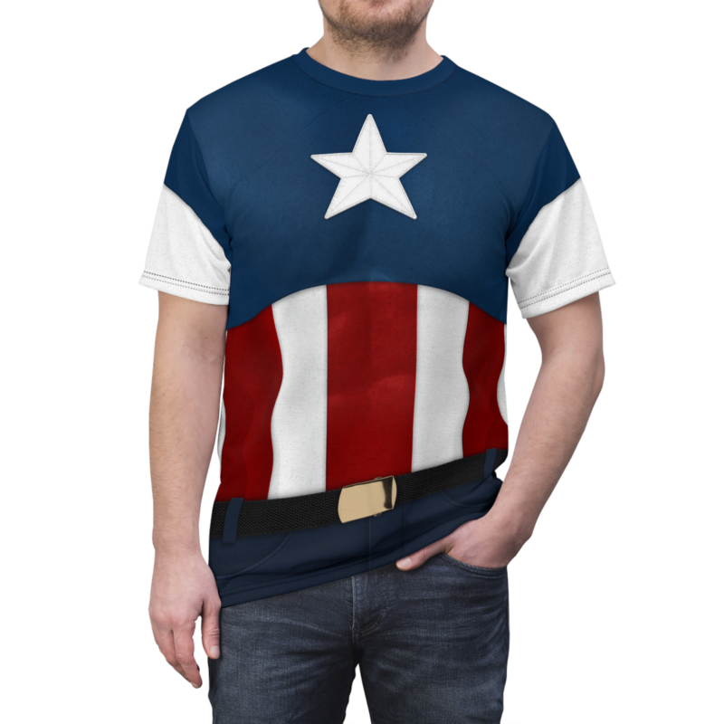 Captain America Stars and Stripes USO Uniform T-shirt, The First Avenger Costume, Halloween Costume