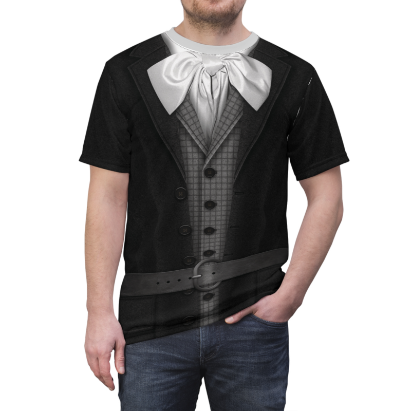 Ezra Hitchhiking Ghost T-shirt, Haunted Mansion 2023 Film Costume, Halloween Costume