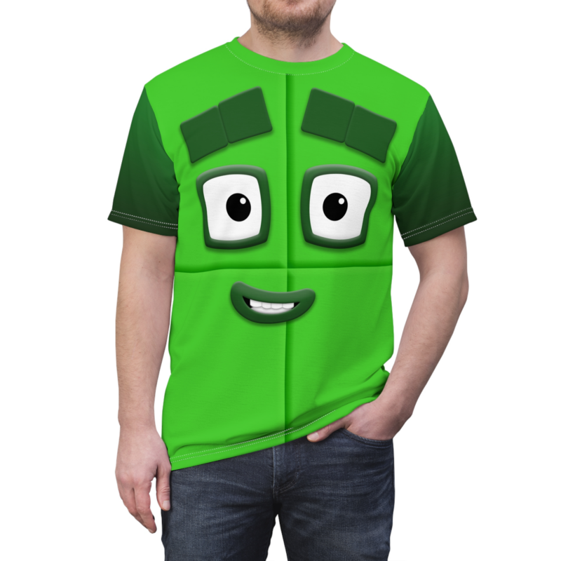 Number Four Green Blocks T-shirt, Num Characters Costume, Halloween Costume