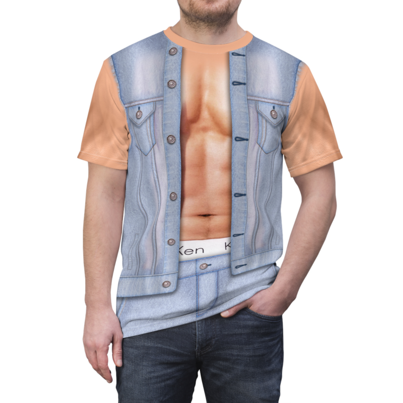 Ryan Denim Blue Vest T-shirt, Doll Movie Costume, Halloween Costume