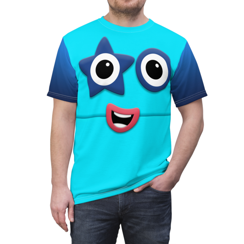 Number Five Blue Blocks T-shirt, Num Characters Costume, Halloween Costume