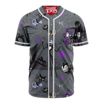 Jack Skellington Baseball Jersey, The Nightmare Before Christmas Baseball Jersey, Halloween Baseball Jersey