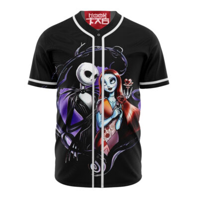 Jack Skellington & Sally Baseball Jersey, The Nightmare Before Christmas Baseball Jersey, Halloween Baseball Jersey