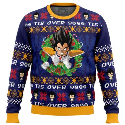 Tis Over 9000 DBZ Ugly Christmas Sweater