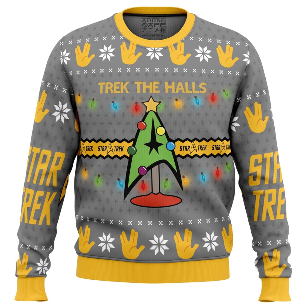 Trek The Halls Star Trek Ugly Christmas Sweater