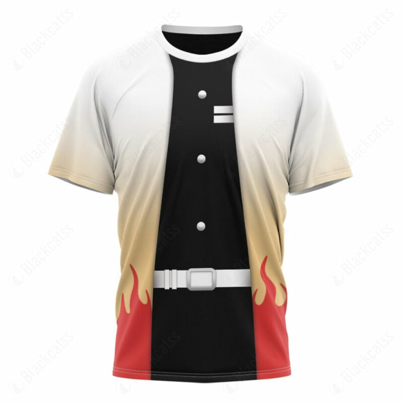 Demon Slayer Kimetsu no Yaiba Flame Hashira Kyojuro Rengoku T-shirt, Anime T-Shirt