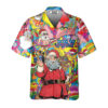 Christmas In July Santa Hippie Sending Gift In Summer Hawaiian Shirt