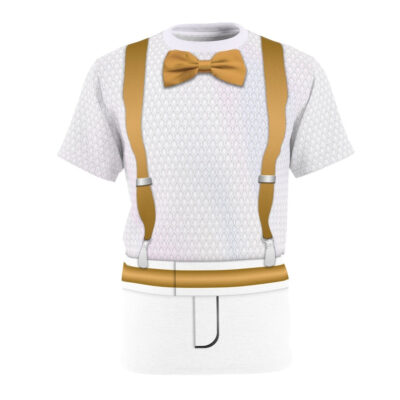 Allan Dance Night White Golden Suspenders Disco Party T-shirt, Costume T-shirt