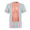 Ryan Malibu Striped Pink And Green Mint Doll Movie T-shirt