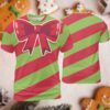 Christmas Pink and Green Candy Cane - T-shirt