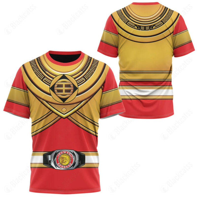 King Tyranno Hybrid Red Gold Zeo Mighty Power Rangers T-shirt, Power Rangers T-shirt