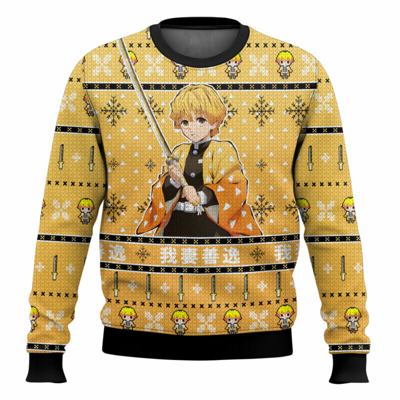 Zenitsu Demon Slayer Ugly Christmas Sweater