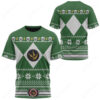 Mighty Morphin Green Power Rangers Ugly Christmas T-shirt ,Power Rangers T-shirt