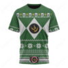 Mighty Morphin Green Power Rangers Ugly Christmas T-shirt ,Power Rangers T-shirt