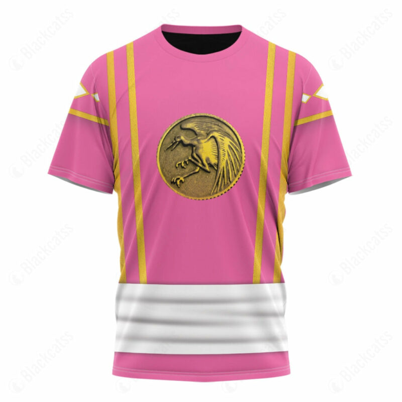 Mighty Morphin Power Rangers T-shirt, Ninja Rangers Pink Crane T-shirt, Power Rangers T-shirt