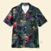 Black Cat And Tropical Pattern Funny Themed - Hawaiian Shirt