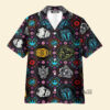 Space Wars Sugar Skull Characters On Black - Hawaiian Shirt