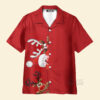 Merry Christmas Reindeer Short Sleeve Red - Hawaiian Shirt