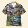 Jeep In The Mountain Sunset Vintage Art Style - Hawaiian Shirt