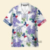 Bluebonnet Texas Purple Version Button Down Floral And Flag - Hawaiian Shirt