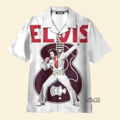 Elvis Classic Music And Guitar - Hawaiian Shirt