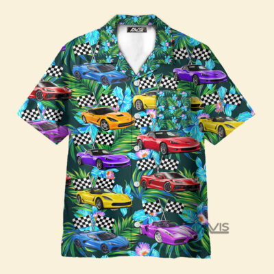 Corvette Car Colorful Tropical - Gift For Corvette Car Lovers - Hawaiian Shirts