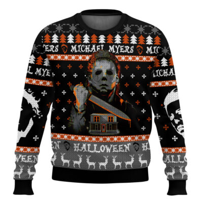 Michael Myers Ugly Christmas Sweater, Halloween Ugly Christmas Sweater