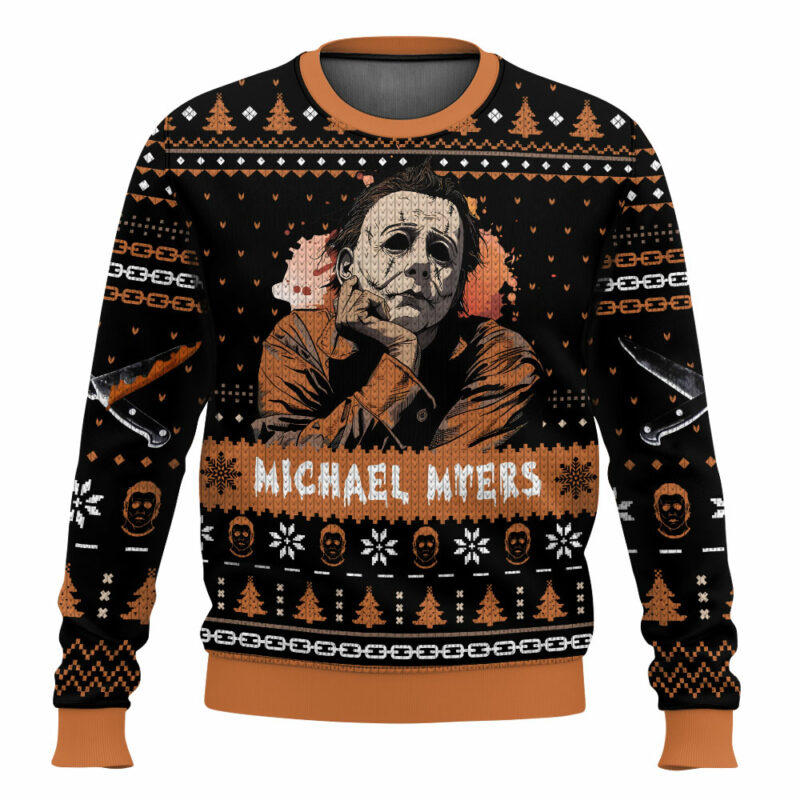 Michael Myers Ugly Christmas Sweater, Halloween Ugly Christmas Sweater