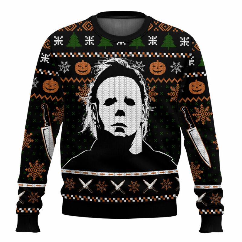 Michael Myers Ugly Christmas Sweater, Halloween Ugly Christmas Sweater