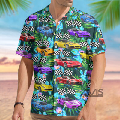 Corvette Car Colorful Tropical - Gift For Corvette Car Lovers - Hawaiian Shirts