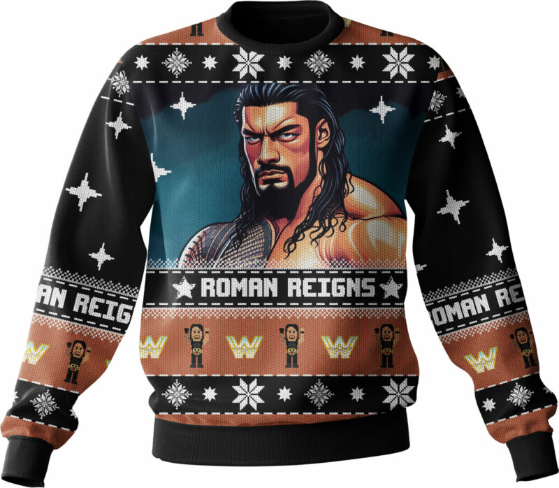 Roman Reigns WWE Christmas Ugly Sweater