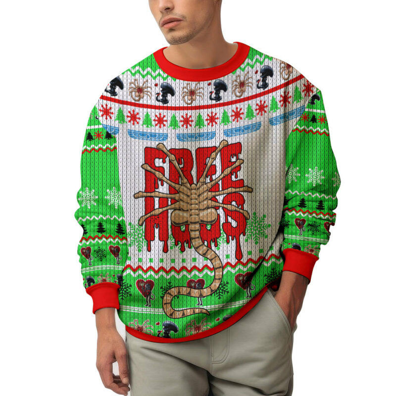 Free Hugs Bestie Facehugger Alien Ugly Sweater