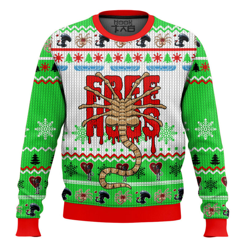 Free Hugs Bestie Facehugger Alien Ugly Sweater