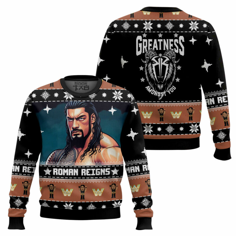 Roman Reigns WWE Christmas Ugly Sweater