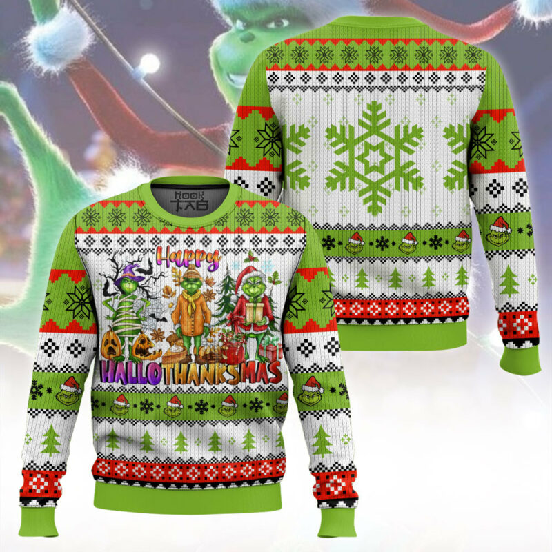 Happy Hallothanksmas - The Grinch Ugly Sweater