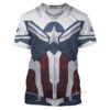 Sam Wilson Captain America Cosplay Costumes- T-shirt 3D