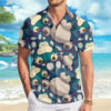 Snorlax Pokemon Men's Short Sleeve Button Up Hawaiian Shirt