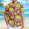 Princess Peach Super Mario Men's Short Sleeve Button Up Hawaiian Shirt