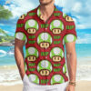 1Up Mushroom Super Mario Men's Short Sleeve Button Up Hawaiian Shirt