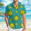 Shine Sprite Pattern Super Mario Men's Short Sleeve Button Up Hawaiian Shirt