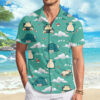 Snorlax Pattern Pokemon Men's Short Sleeve Button Up Hawaiian Shirt