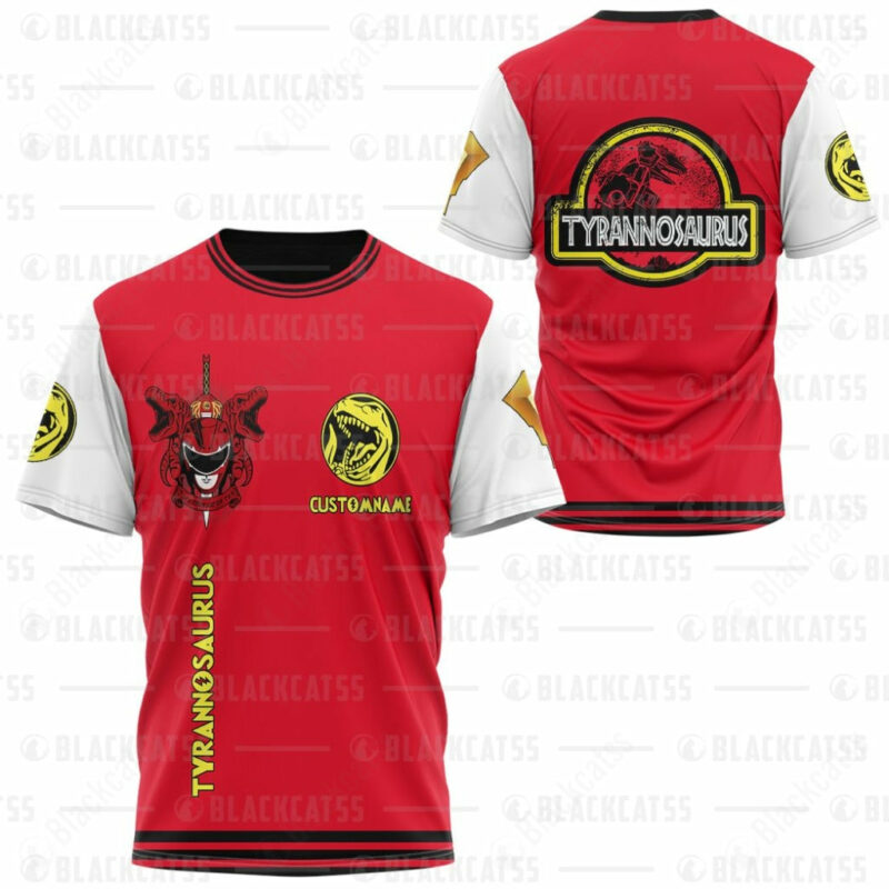 Power Rangers Mighty Morphin Tyrannosaurus Name T-shirt ,Power Rangers T-shirt