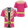 Power Rangers Super Megaforce Pink Ranger Cosplay T-shirt ,Power Rangers T-shirt